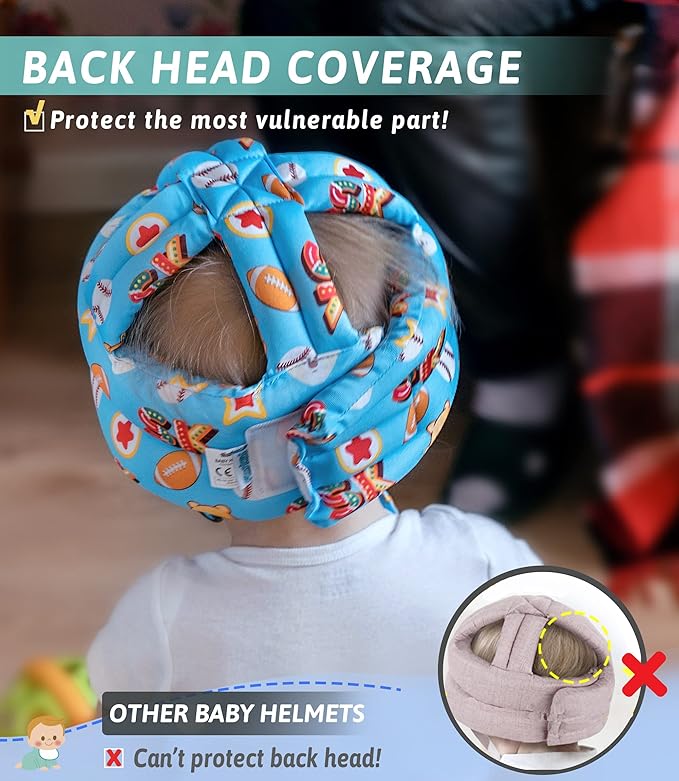 Soft Baby Head Protection Helmet – Adjustable & Lightweight Safety Hat for Crawling & Walking