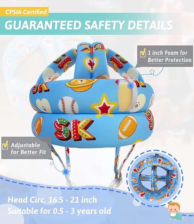 Soft Baby Head Protection Helmet – Adjustable & Lightweight Safety Hat for Crawling & Walking