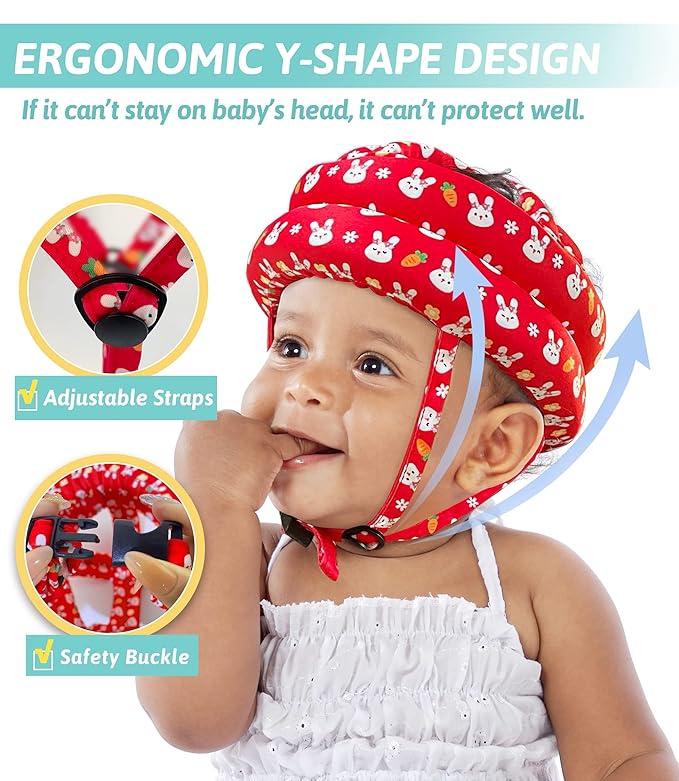 Soft Baby Head Protection Helmet – Adjustable & Lightweight Safety Hat for Crawling & Walking