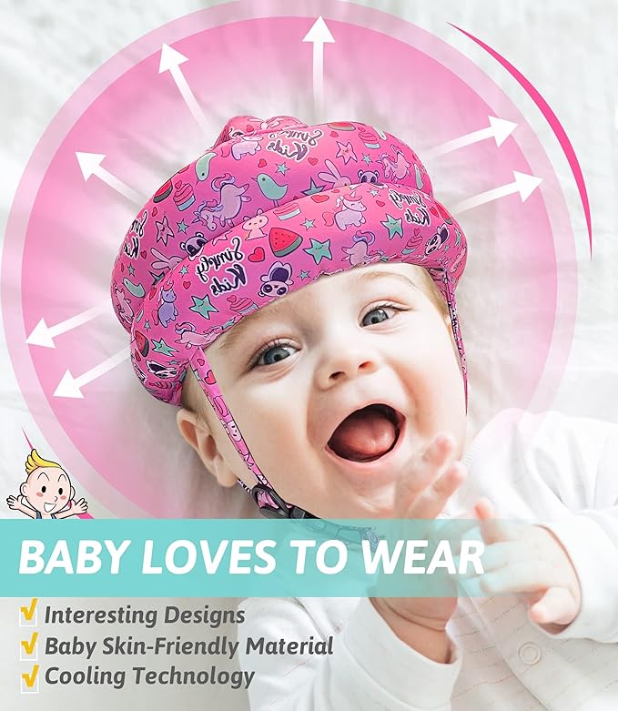 Soft Baby Head Protection Helmet – Adjustable & Lightweight Safety Hat for Crawling & Walking